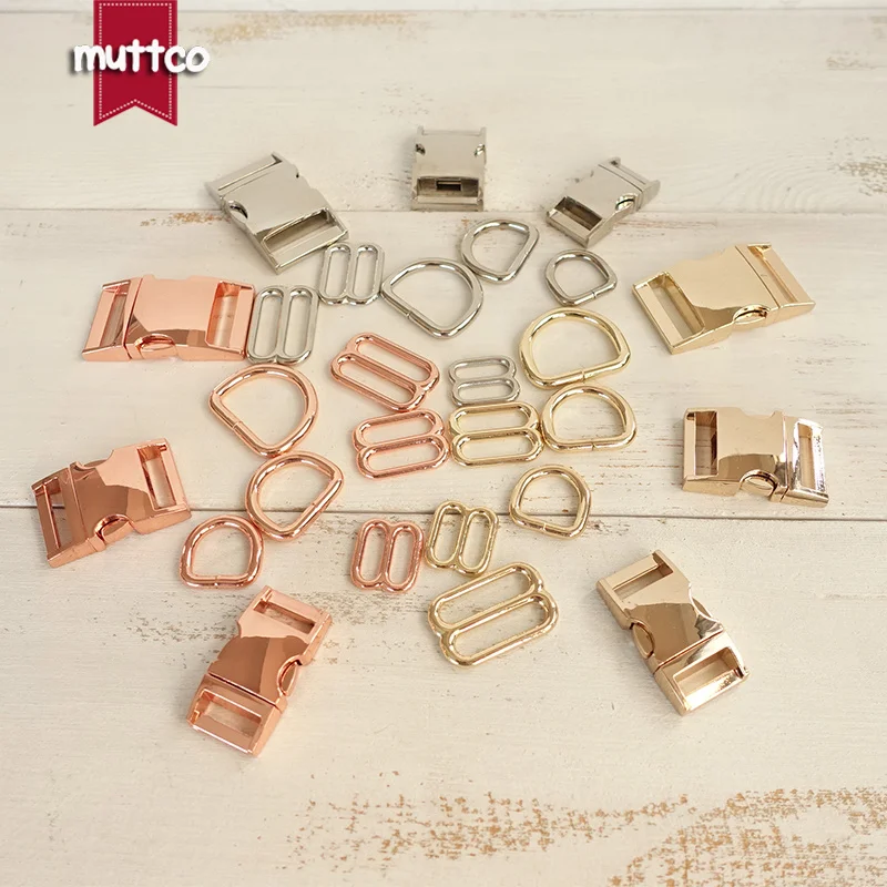 1set (metal buckle+adjust buckle+D ring) Environmental plated metal buckle Zinc Alloy diy dog collars accessory 3 colours