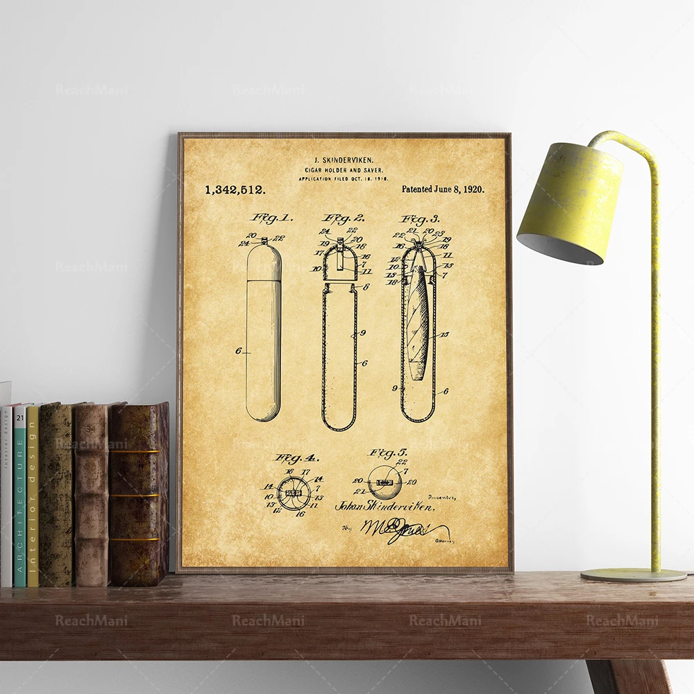 Cigar Patent Art Set 3, Cigar Cutter Patent, Cigar Lighter Poster, Humidor, Father's Day Gift Poster