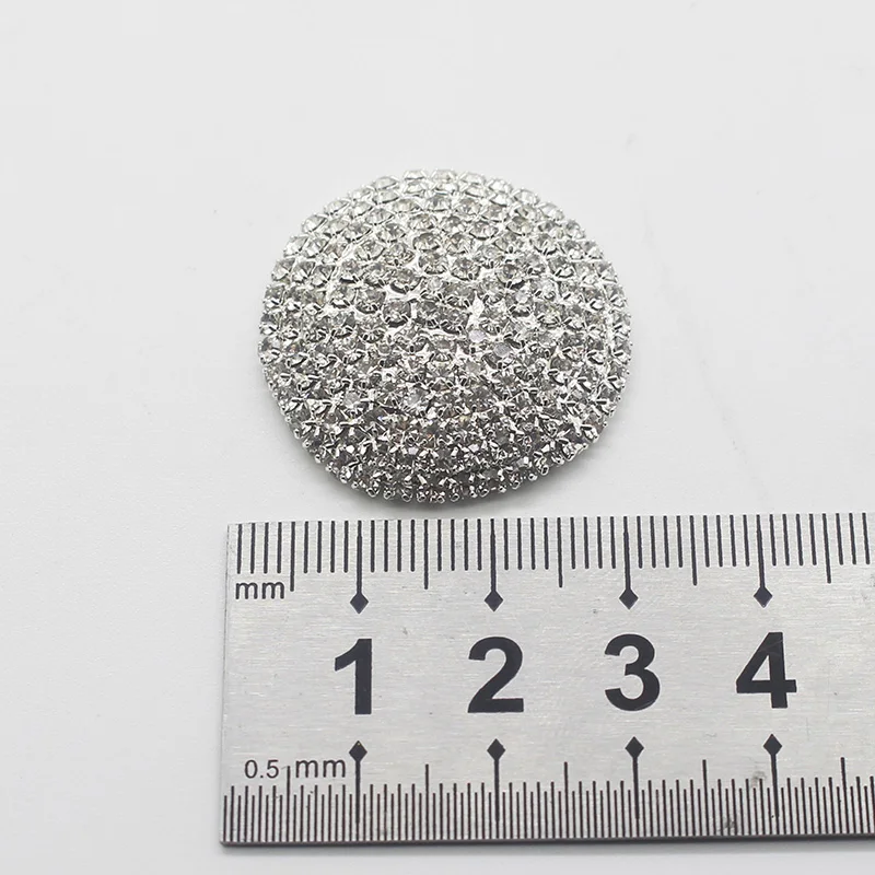 New fashion 30mm round shiny crystal full diamond button metal durable DIY sewing accessories decoration