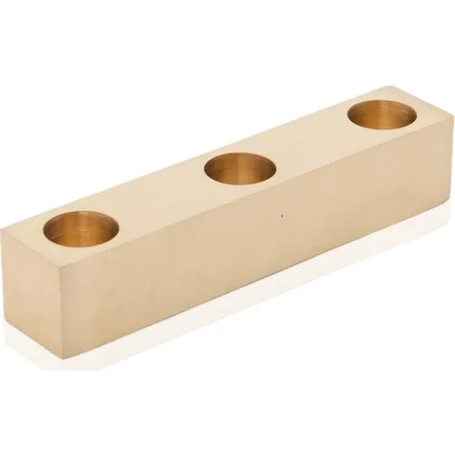 Lukrea Brass Triple Horizontal Candle Holder Oslo