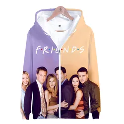 Friends 3D 프린트 후드티 남녀공용, TV 쇼 I'll Be There for You 후드티, 패션 플리스 따뜻한 재킷 코트, 4XL 의류