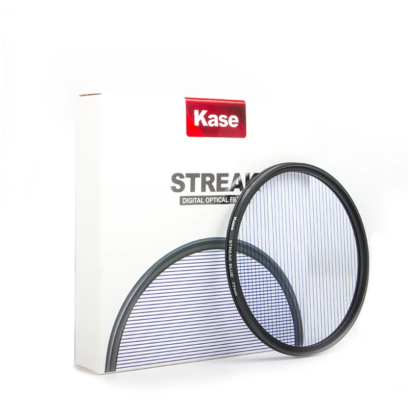 Kase 67/72/77/82mm Streak Blue Lens Filter Optical Glass,Ideal for Camera DSLR Cinematice Videos