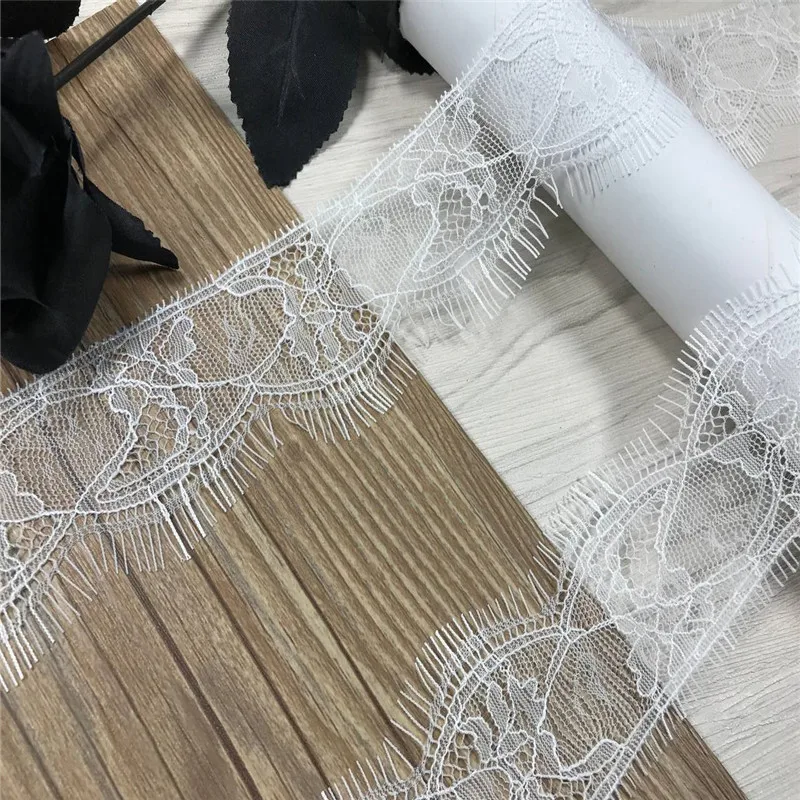 9M Thin Lace Trim 5.5cm Navy Blue Eyelash Lace Black White Chantilly Lace Fabrics Wine DIY Clothes Accessories Lace For Crafts