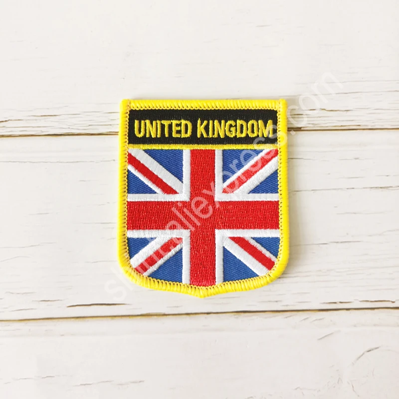 United Kingdom  National Flag Embroidery Patches Badge Shield And Square Shape Pin One Set On The Cloth Armband  Backpack Gifts