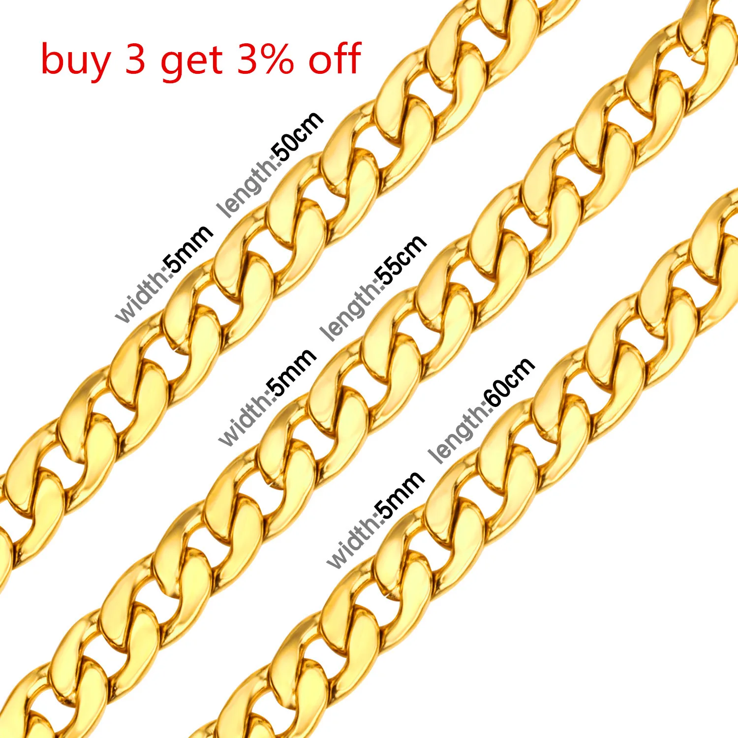 LUXUSTEEL Chains Necklaces For Men Width 5mm/7mm Stainless Steel Silver Color Cuban Link Chain Necklace Wholesale long Necklace