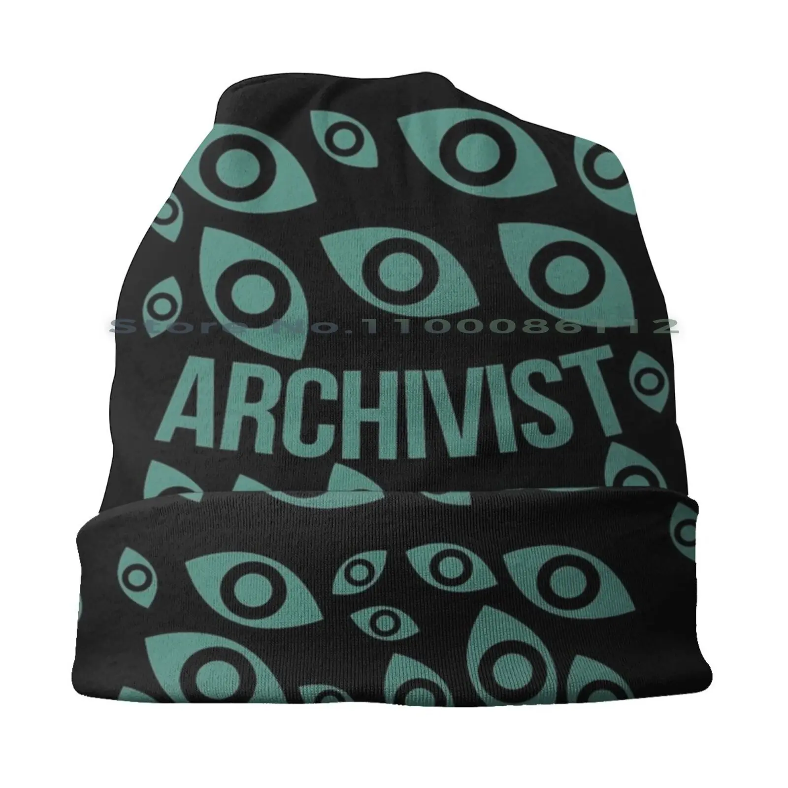 Archivist Eye Of The Void Pattern Beanies Knit Hat Eyes The Archivist The Magnus Archives Green Preservation History Tma Black