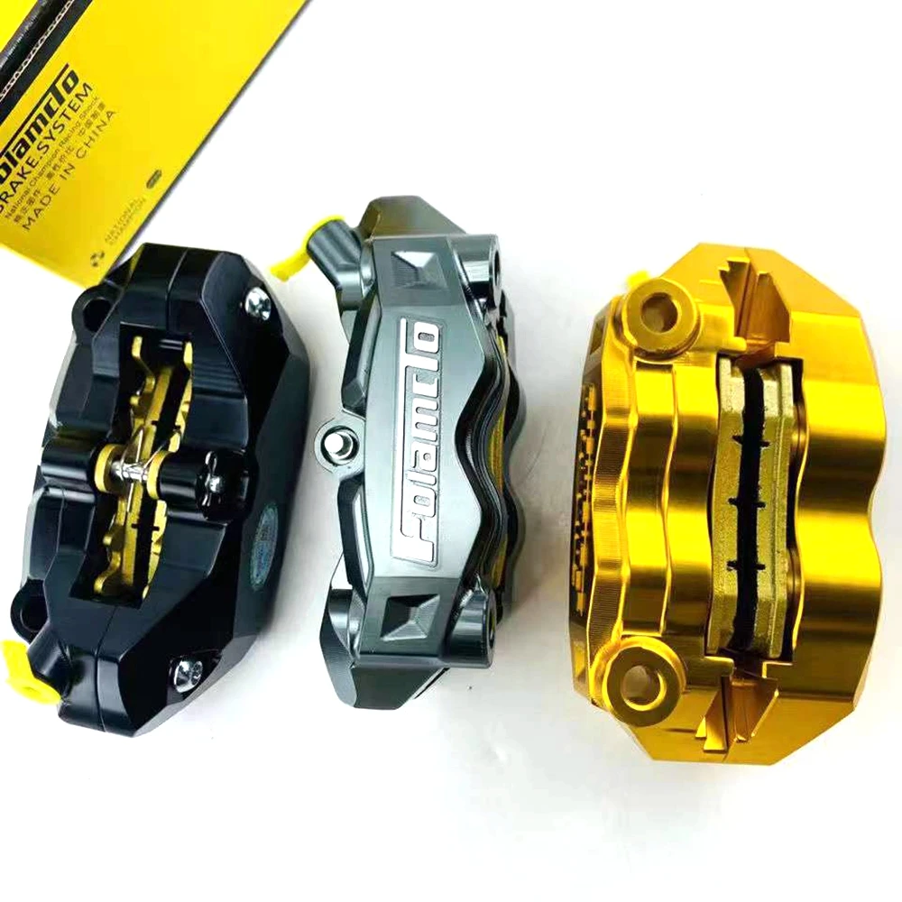 Motorcycle Brake Caliper 100mm Mounting 4Piston Waterbird one-piece brake pump For Honda Kawasaki Yamaha XMAX BWS Niu Scooter