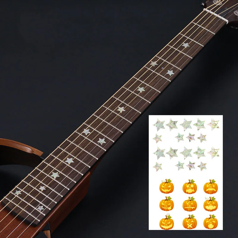 Guitar Fretboard Stickers Guitar Accessories Tool Cross Inlay Decals UltraThin Sticker for Electric Acoustic Guitar Bass Ukulele