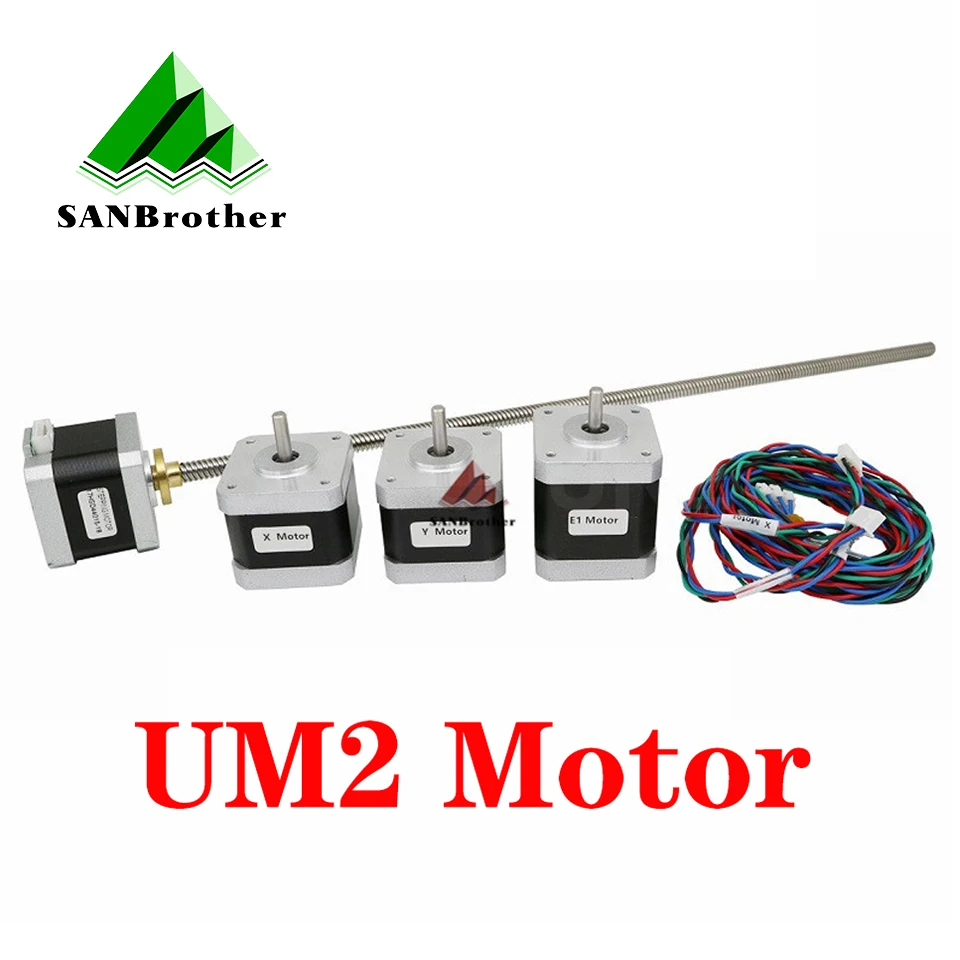 

UM2+ UM2 Extended X/Y/Z axis+extruder stepper motor kit/set for DIY 400m L Z-Motor with Trapezoidal Lead Screw