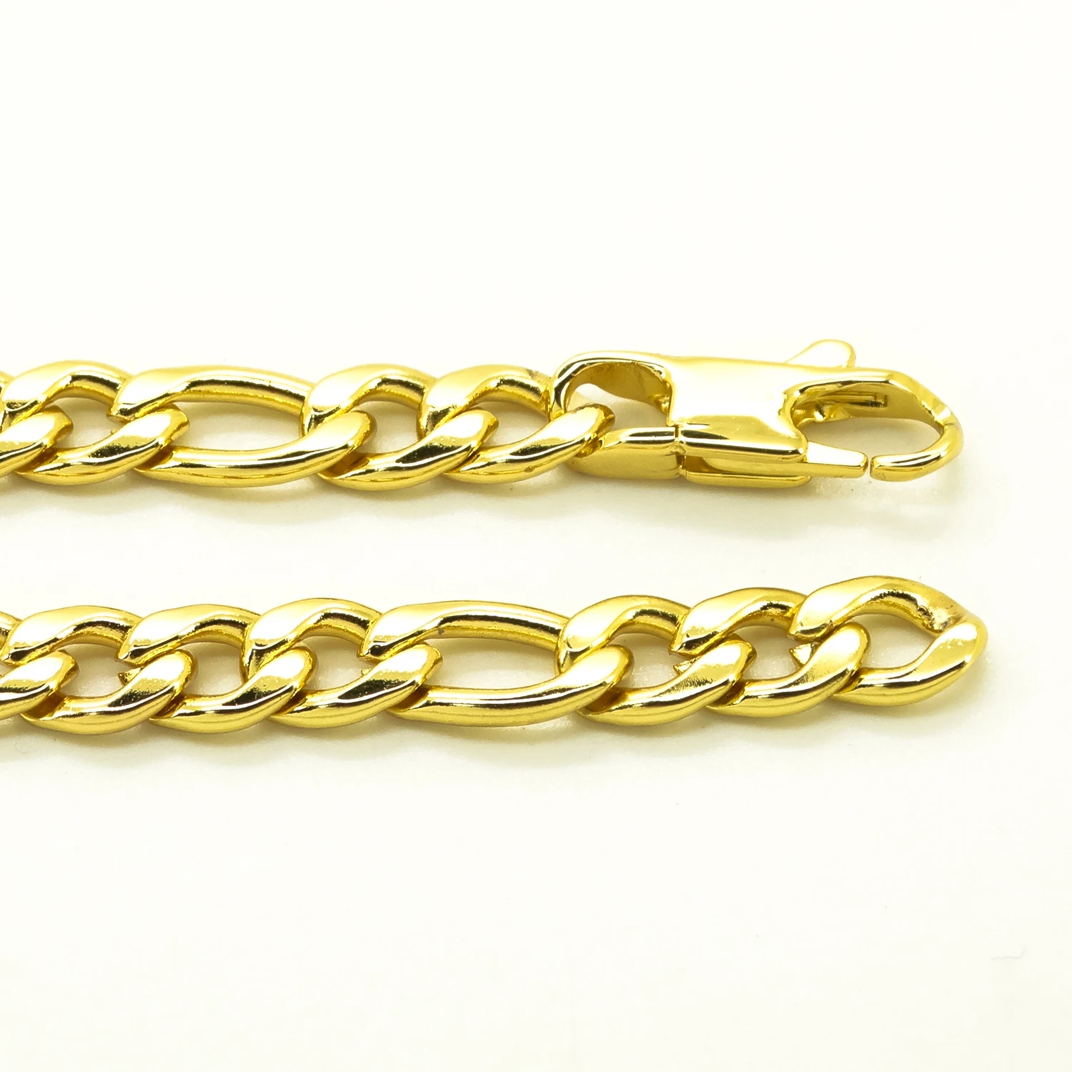 100% Stainless Steel Bracelet 6/8/12 mm Width Figaro Chain 8 Inch Plated 18K Gold Bracelet for Masculine Men Women Free Shipping view 6