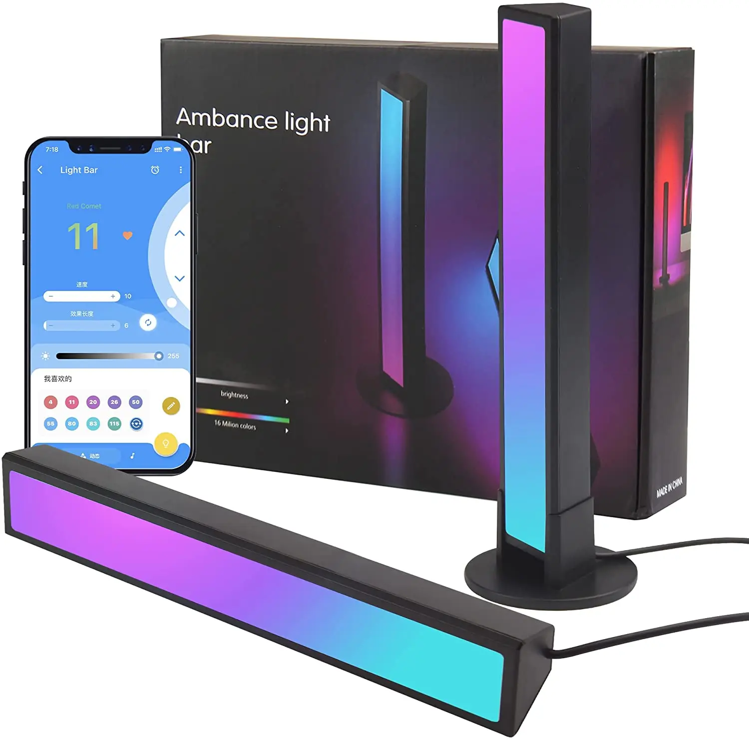 APP Control RGB Ambient LED Desktop Mood Light With Dynamic Effects And Music Modes Sync For Movies PC TV Room