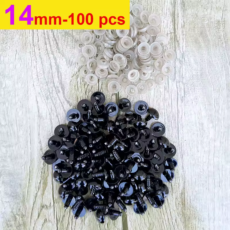 100pcs 8/10/12/14mm Plastic Safety Eyes For Toys Diy Mix Size Crochet Animal Eye For Doll toys amigurumi Accessories - Image 15