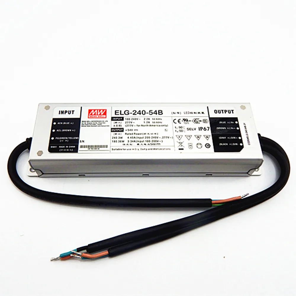 MEAN WELL ELG-240-48AB-3Y ELG-240-54AB 240W  IP67 Constant current and voltage adjust Power Supply