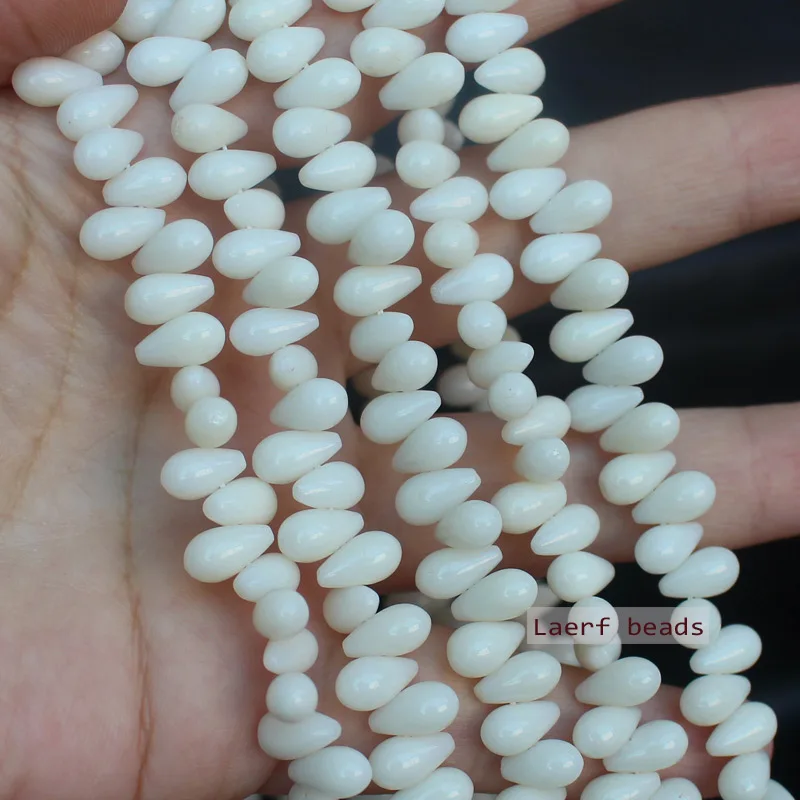 Natural Coral 5x9mm Waterdrop shape loose beads 50pcs/package ,For DIY Jewelry Making ! Necklace ,Bracelet