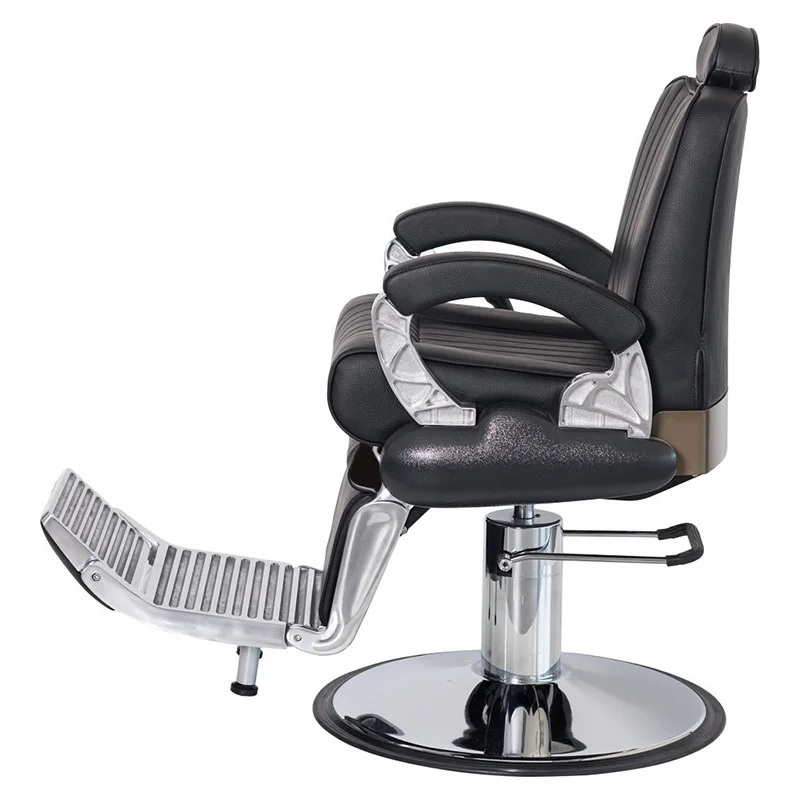 European Style Barber Hair Salon Supplies Swivel Multifunctional Leather Chair Rotatable Hairdressingsalon Cutting Modern Black