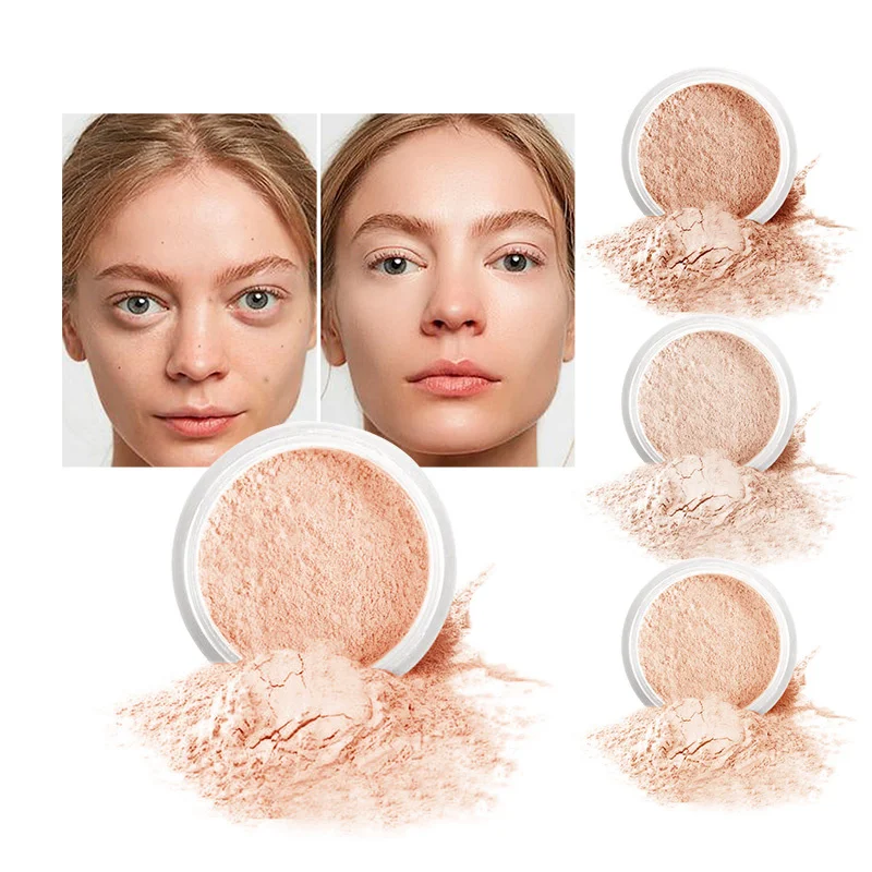 QIBEST Marke 5 Farben Powder Glatte Lose Oil control Face Pulver Make-Up Concealer Mineral Finish Pulver Transparent Foundation