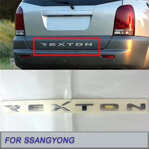 Emblema del logotipo de la puerta trasera del maletero genuino para Ssangyong REXTON 2006-2012 insignia del logotipo de la tapa del maletero trasero 7991008020   Señal del parachoques trasero
