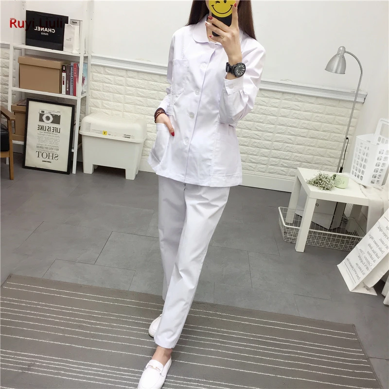 Ruyi l-roupa médica conjuntos de médico de verão esfrega uniformes de enfermeira hospital roupas de laboratório workwear superior e calça ternos baratos