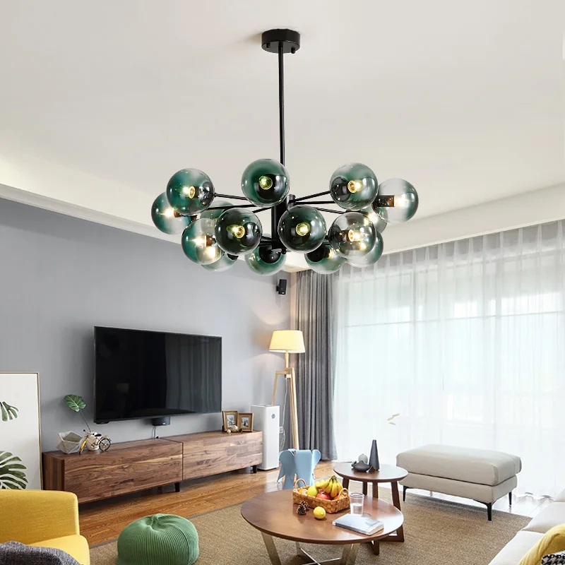 

Nordic Chandeliers Living Room Bedroom Dining Hall Lobby Modern Minimalist Designer Creative Lighting Magic Bean Fixture 2817#