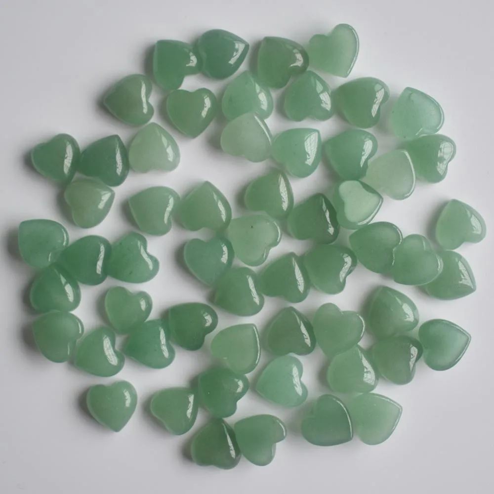 2020 new top quality Assorted natural stone heart shape cab cabochons beads for jewelry making 10mm wholesale 50pcs/lot free