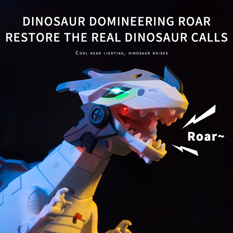 Crianças dinossauros brinquedo elétrico crianças educacional interativo legal iluminação dinossauro animais robô brinquedos para o menino