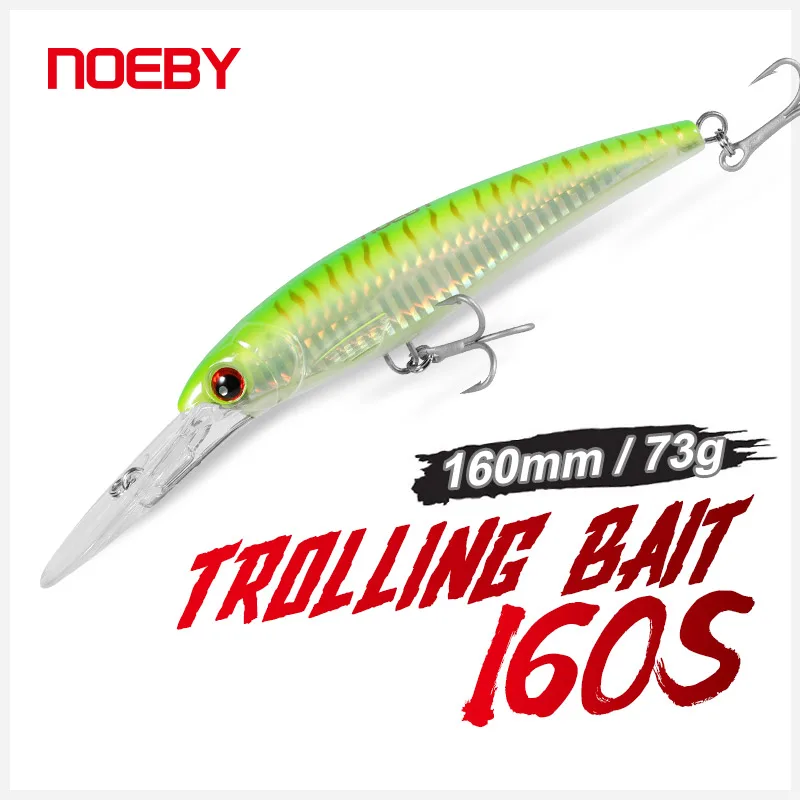 

NOEBY Trolling Minnow Fishing Lure 160mm 73g Deep Diver Slow Sinking Wobblers Artificial Hard Bait for Trolling Sea Fishing Lure