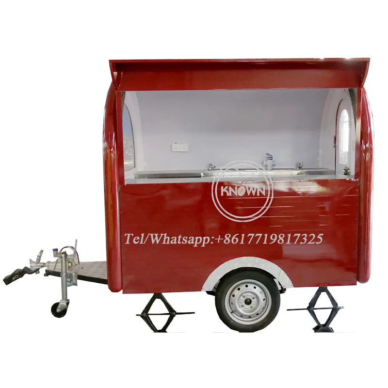 

New Food Catering Trailer Vending Kiosk Bubble Tea Coffee Hot Dog Snack Food Cart Truck Mobile Kitchen