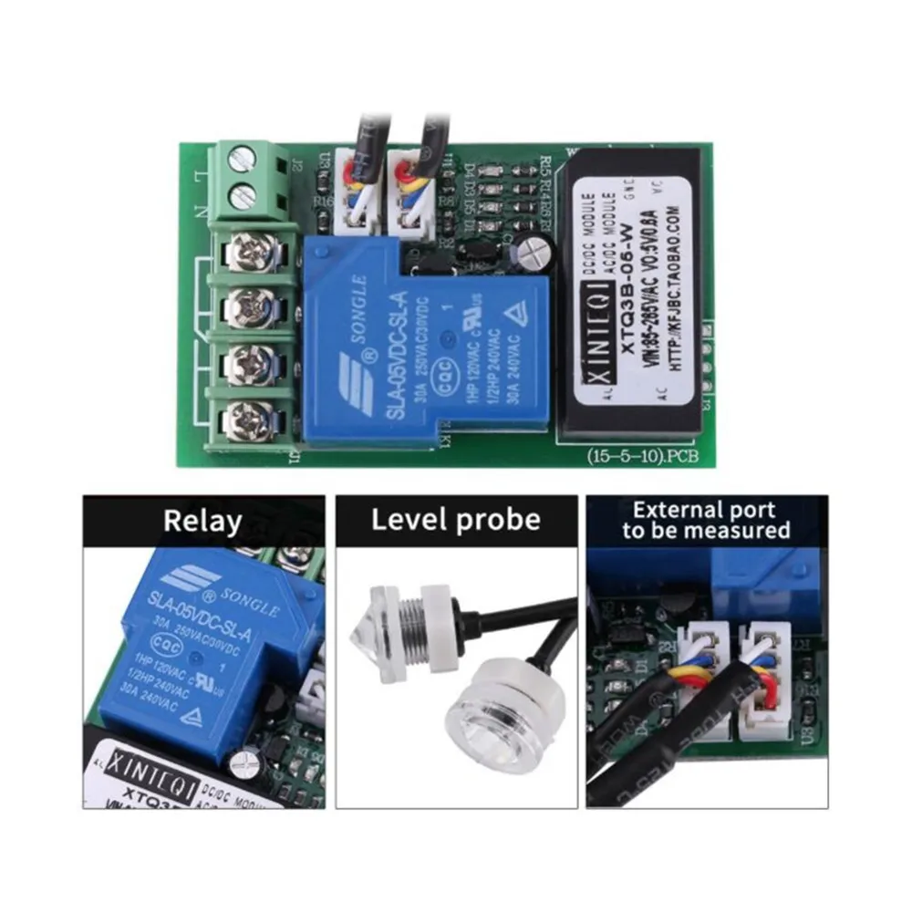 Taidacent Infared Liquid Float Dual Level Alarm Control Switch Water Tank Level Switch Sensor Water Level Relay Switch