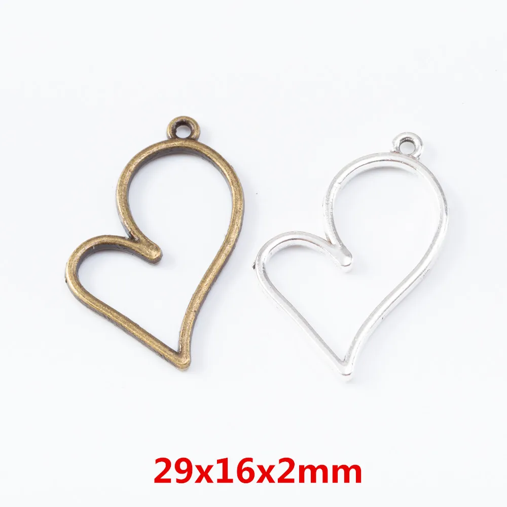 

60 pieces of retro metal zinc alloy love pendant for DIY handmade jewelry necklace making 6984