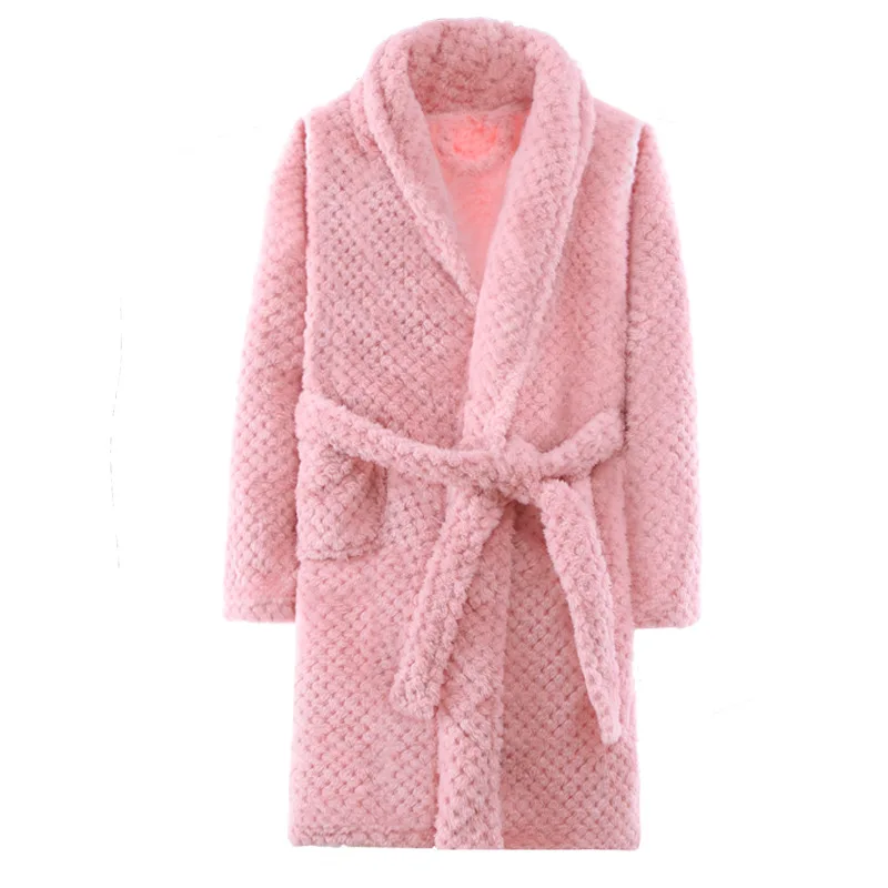 Kids Sleepwear Robe Autumn Winter Flannel Warm Bathrobe For Girls 4-16 Years Teenagers Children Pajamas For Boys Girl Pajamas