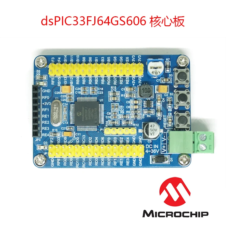 Placa de Desenvolvimento Placa de Sistema Mínimo Dspic33fj64gs606 Placa de Núcleo de Sistema Mínimo Dspic33