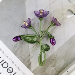 Plants And Flowers Exquisite High-End Temperament Violet Freshwater Pearl Brooch Accessories Women