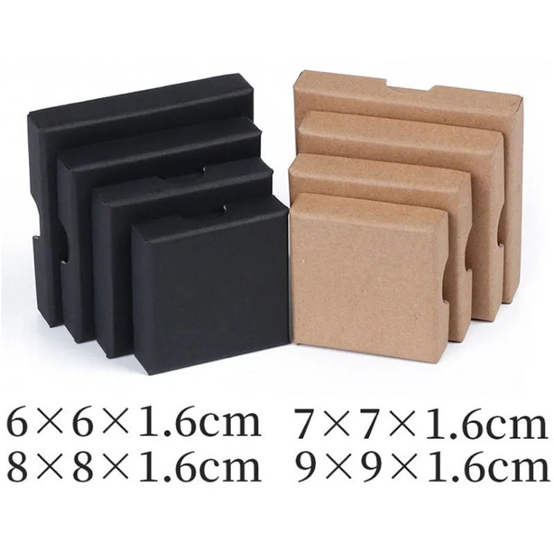 100pcs/Lot Kraft Paper Box For Jewelry Nail Position Ring Pendant Necklace Box Earring Jewellery Organizer (Custom)