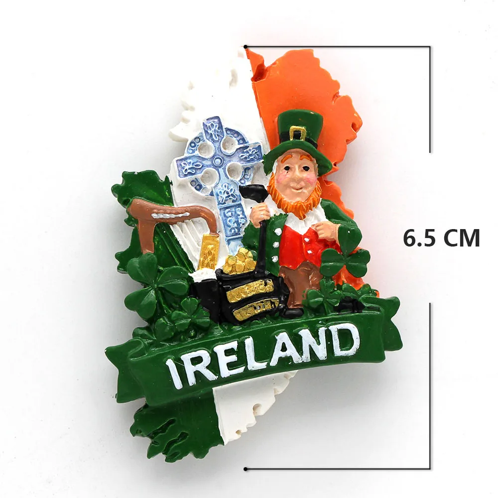 Northern Europe Irish dwarf cartoon character lamb souvenirs stereo resin fridge magnets stick 3d refrigerator home decoration