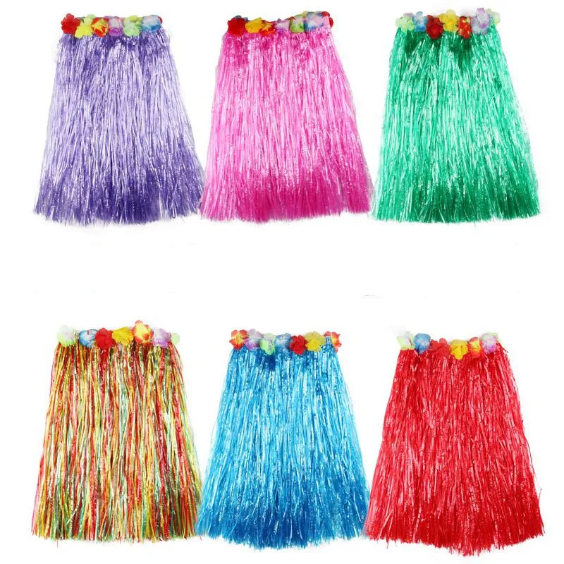 Plastic Fiber Girl Woman Hawaiian Grass Skirt Cheap Costume Flower Hula Skirt 30CM/40/CM60CM/Dance Dress Party Hawaii Beach