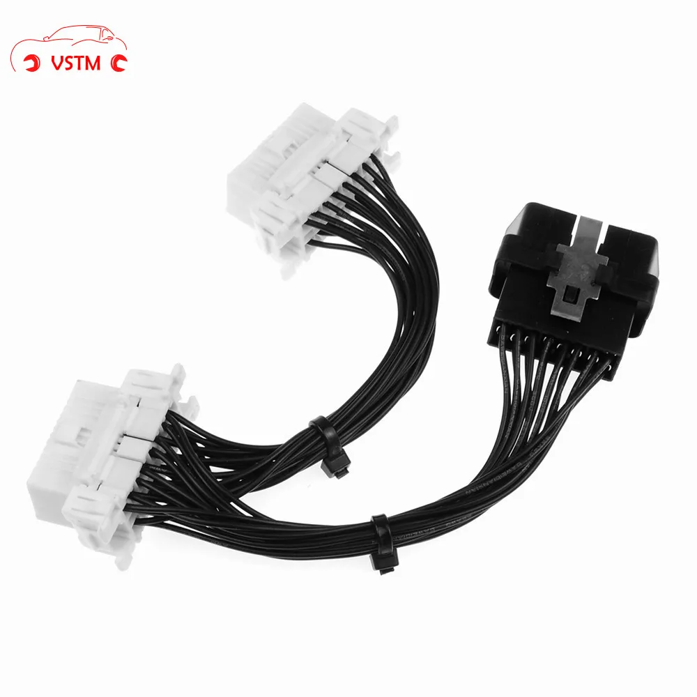 

Stable &High Speed transmission 16 pin OBD2 OBDii OBD 2 Splitter Extension Cable one Male to Two Female Y Cable for ELM327