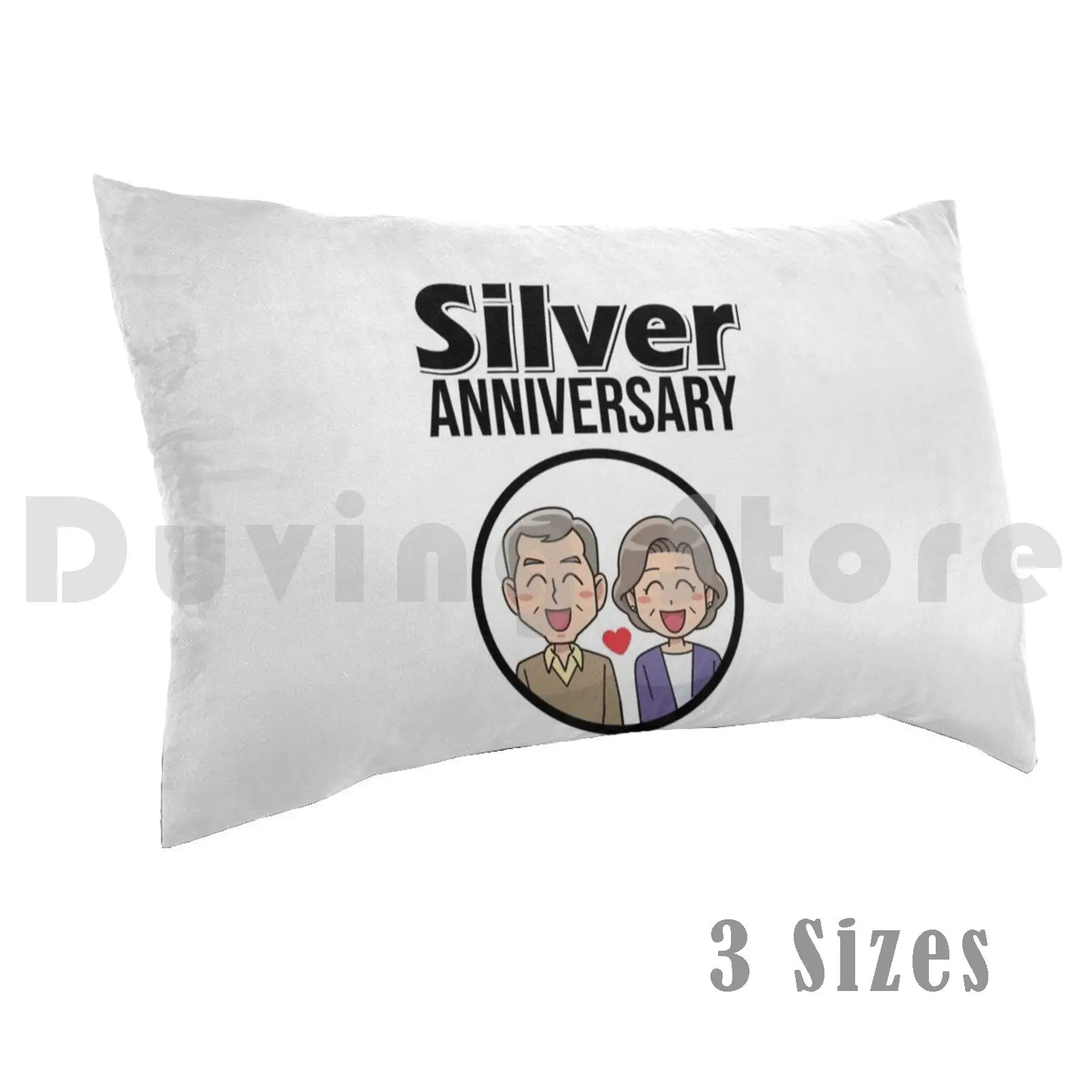 

Silver Anniversary Pillow Case Printed 50x75 Silver Anniversary Silver Wedding Anniversary 25th Wedding