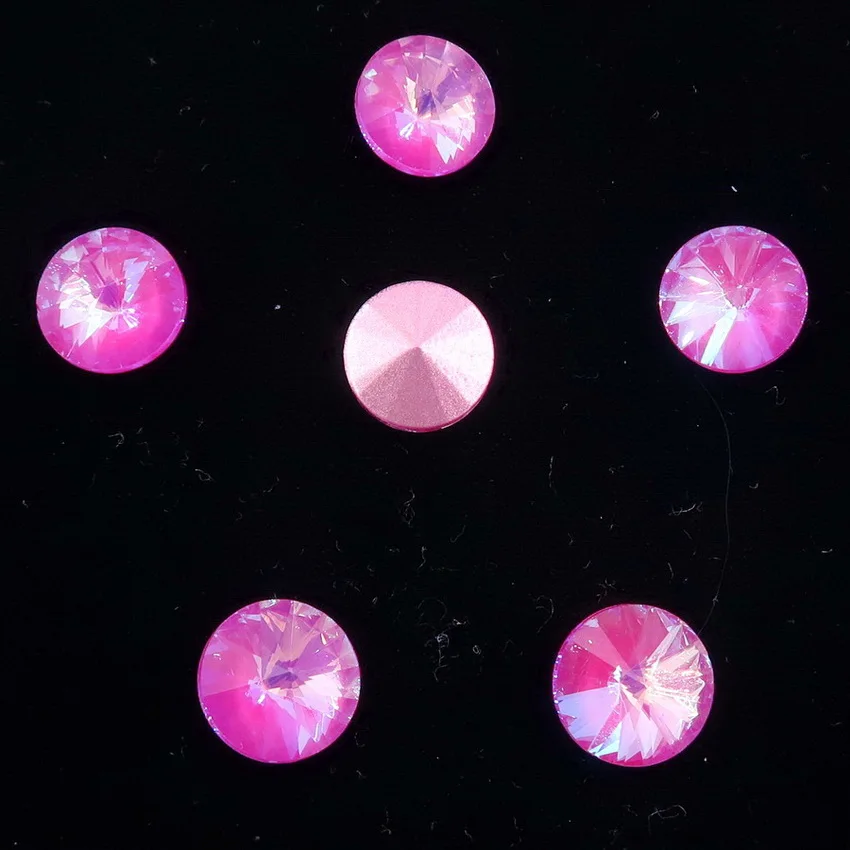 Glaskristall 8mm 10mm Jelly Candy AB & Regenbogenfarben Mix Rivoli Runde Form Klebe-Strassperlen Handwerk DIY Verzierung – Detail 4