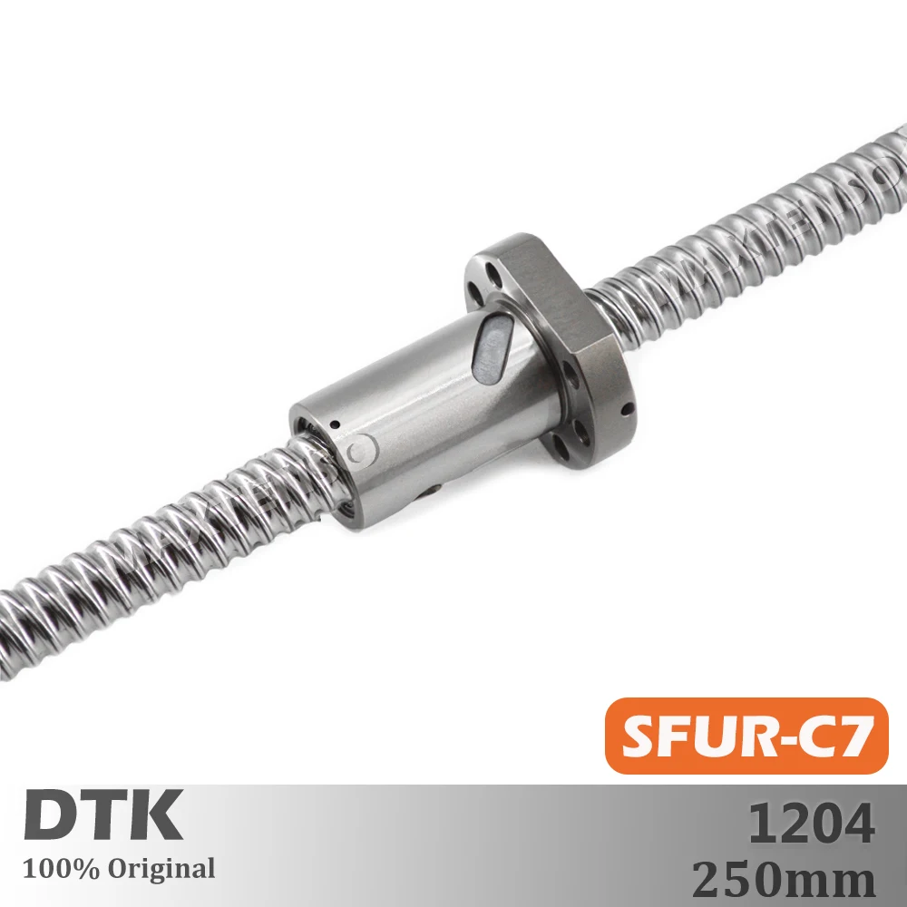 

DTK Taiwan SFU1204 Rolled C7 4mm lead Ball Screw 250mm thread shaft High Precision Flange CNC Spindle Mini Ballnut 3D Printer