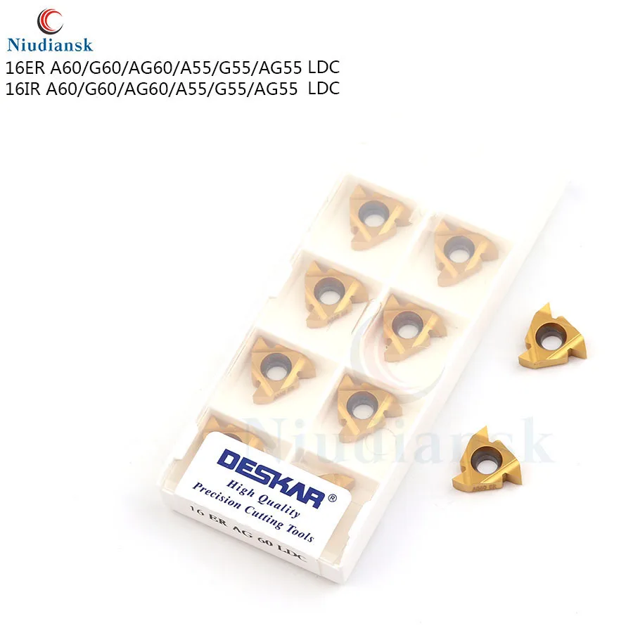 خيوط إدراج 16ER A55 G55 AG55 16ER A60 G60 AG60 16IR A55 G55 AG55 16IR A60 G60 AG60 LDC CNC مخرطة أداة كربيد سبيكة إدراج