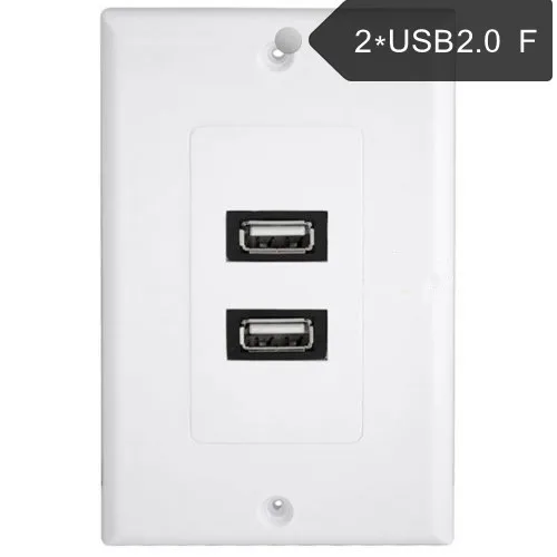 USB socket panel 2-way USB panel USB wall plug in Dual Port USB panel weak current socket panel 7115