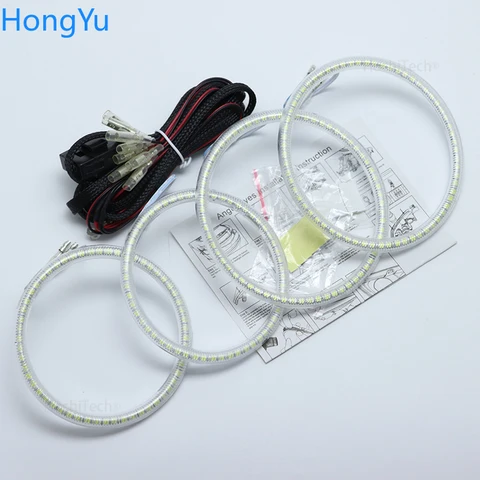 Для Hyundai Terracan 2001-2007 супер яркий белого цвета 3528 SMD комплект светодиодов «глаза ангела» Противотуманные фары светильник дневные ходовые огни