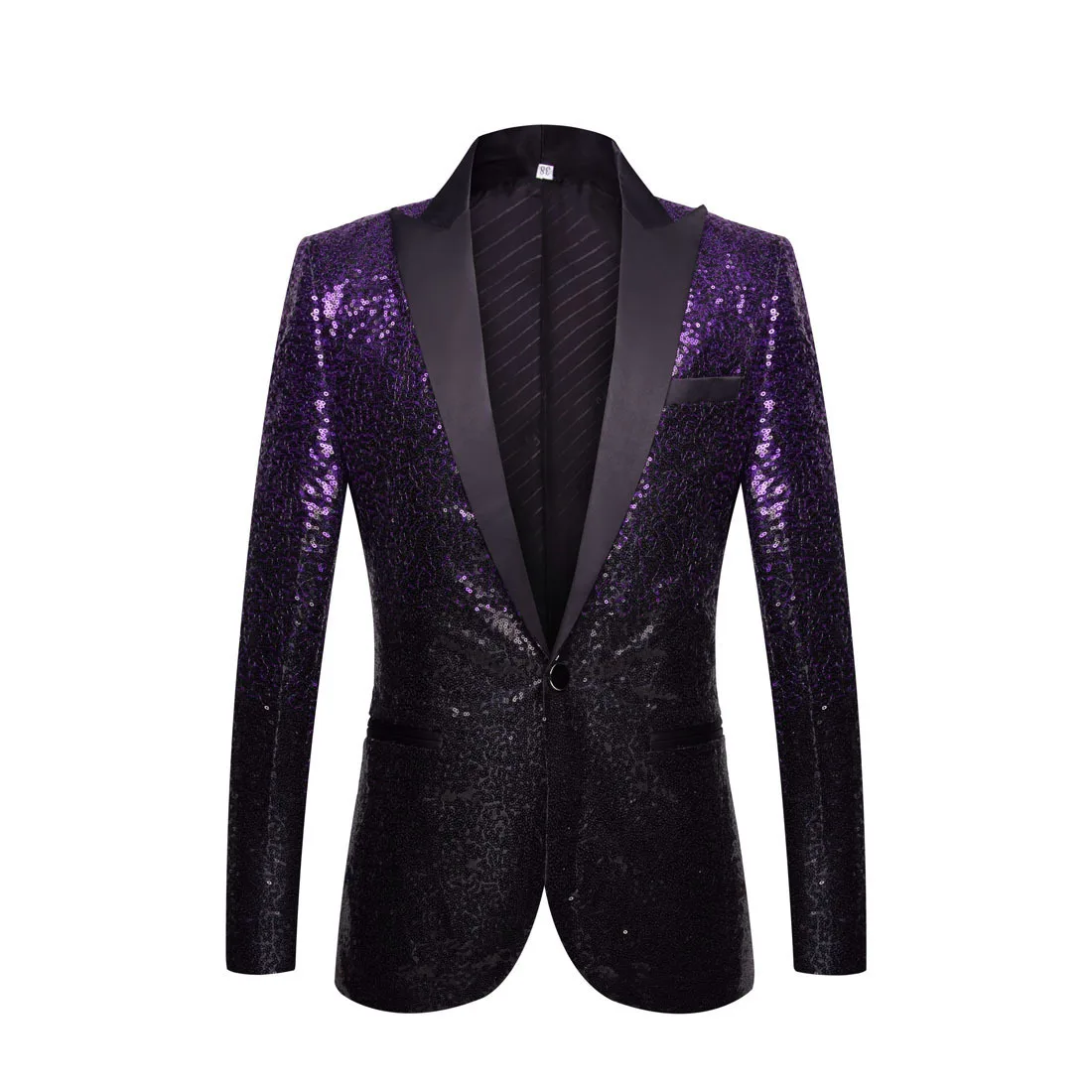 

Men Gradient Sequin Golden Gray Blazer For Groom Wedding Evening Party Host Male Singer Bar Nightclub Glitter Coat Stage Costume