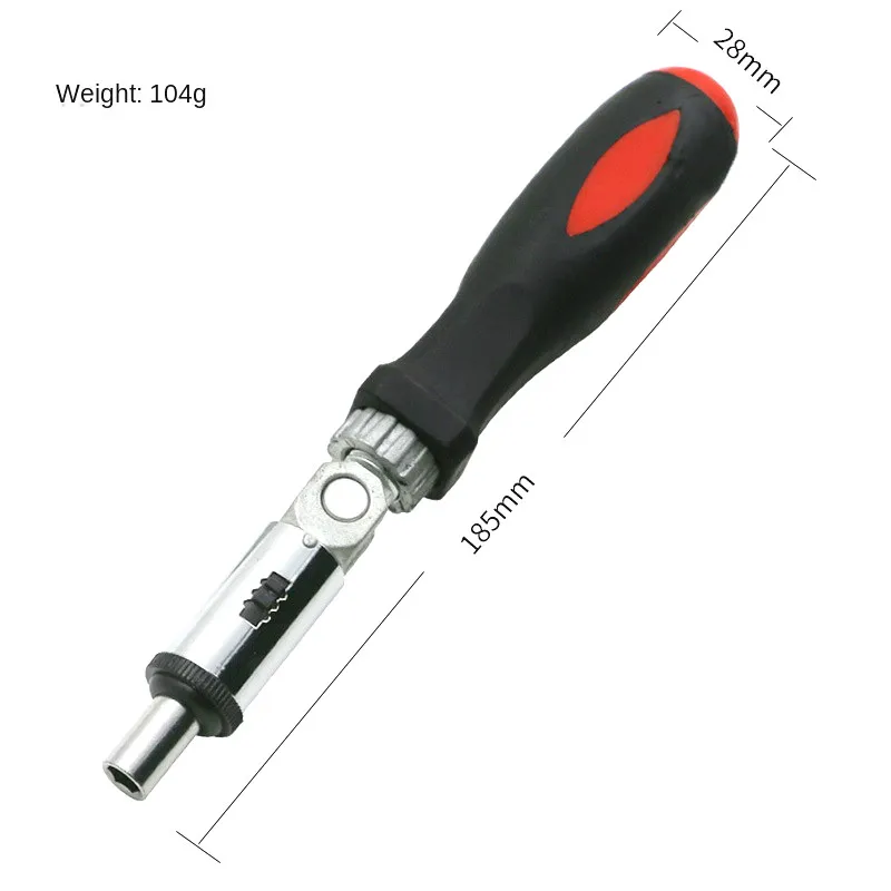 Ratchet Screwdriver 180 Degree T-type Foldable Screwdriver Set 1/4 Hex Interface Lock Disassemble Screwdriver Maintenance Tools