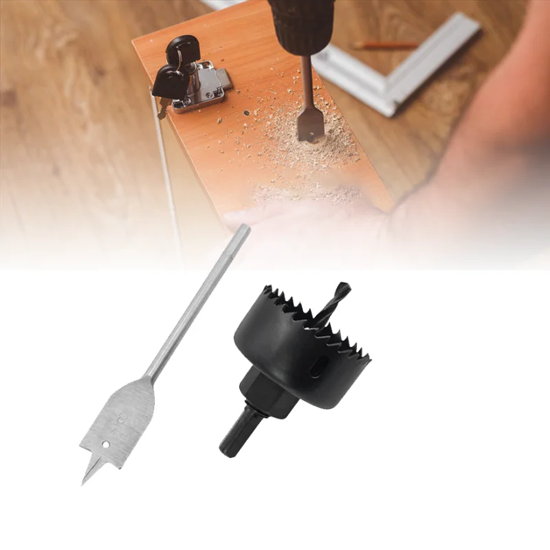 UCHEER 3pcs set M42 bimetal hole opener set Carpenter's flat drill bits woodworking tools for taking holes
