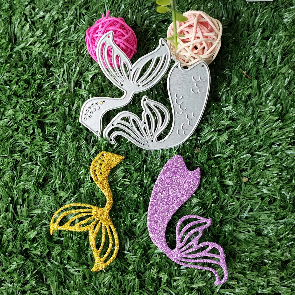 New 2 Pcs Fish Tail metal cutting die mould scrapbook decoration embossed photo album decoration card making DIY handicrafts