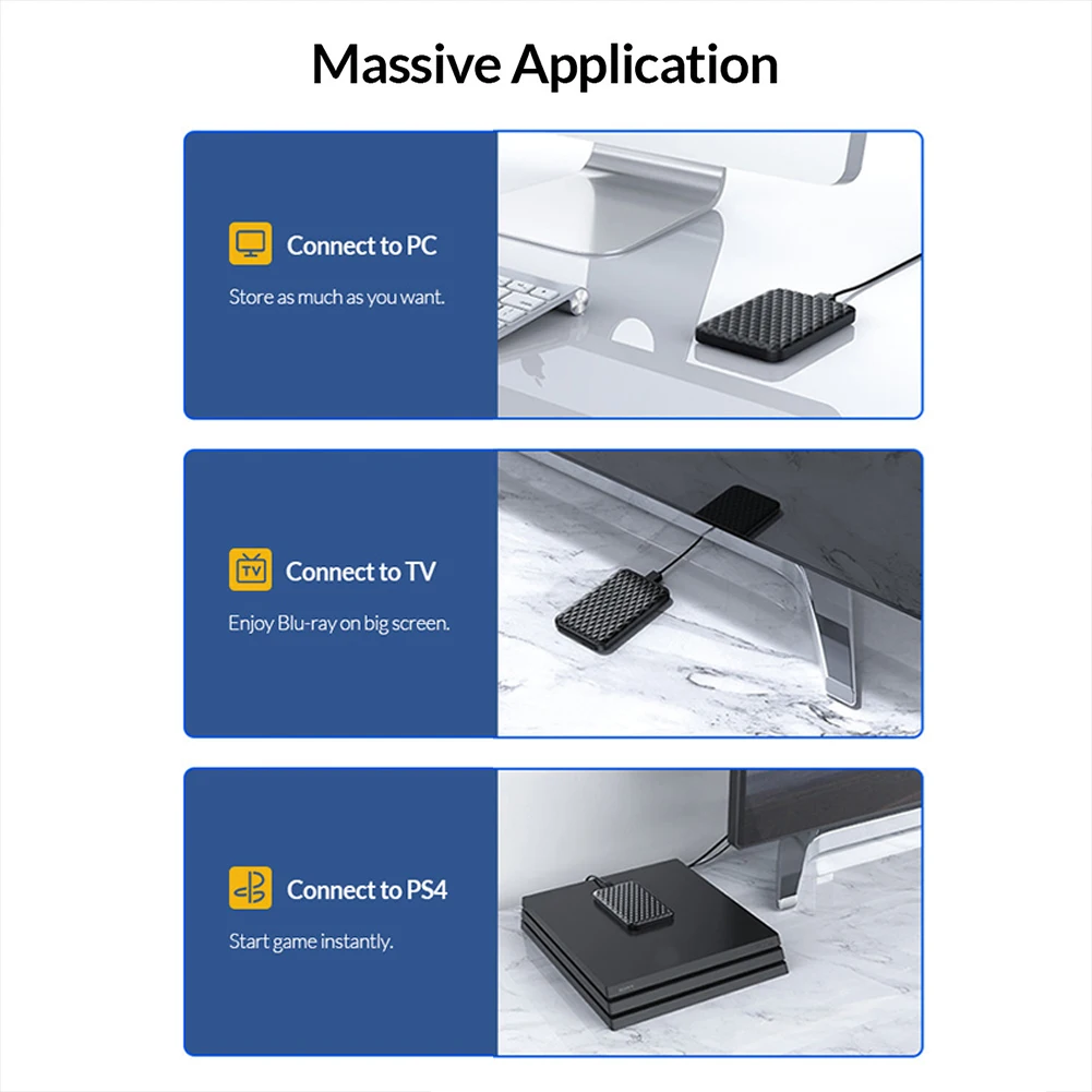 ORICO External Hard Disk Case 2.5 inch SATA HDD SSD External Box 4TB Type C to USB 3.0/3.1 HDD Housing for SSD Enclosure