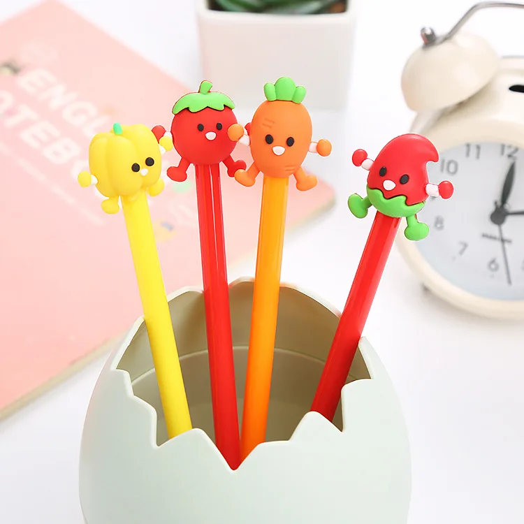 36 pcs/lot Vegetables Carrot Gel Pen Cute 0.5 mm black Ink Signature Pens Promotional Gift Stationery School writing Supplies