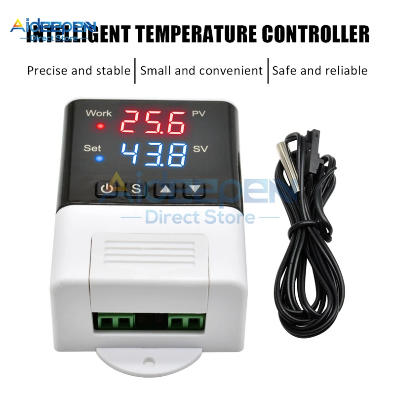 DTC1110 DTC1100 AC 110V-220V LED Digital Temperature Controller Thermostat Thermometer Cooling Heating Temp Regulator DTC1200