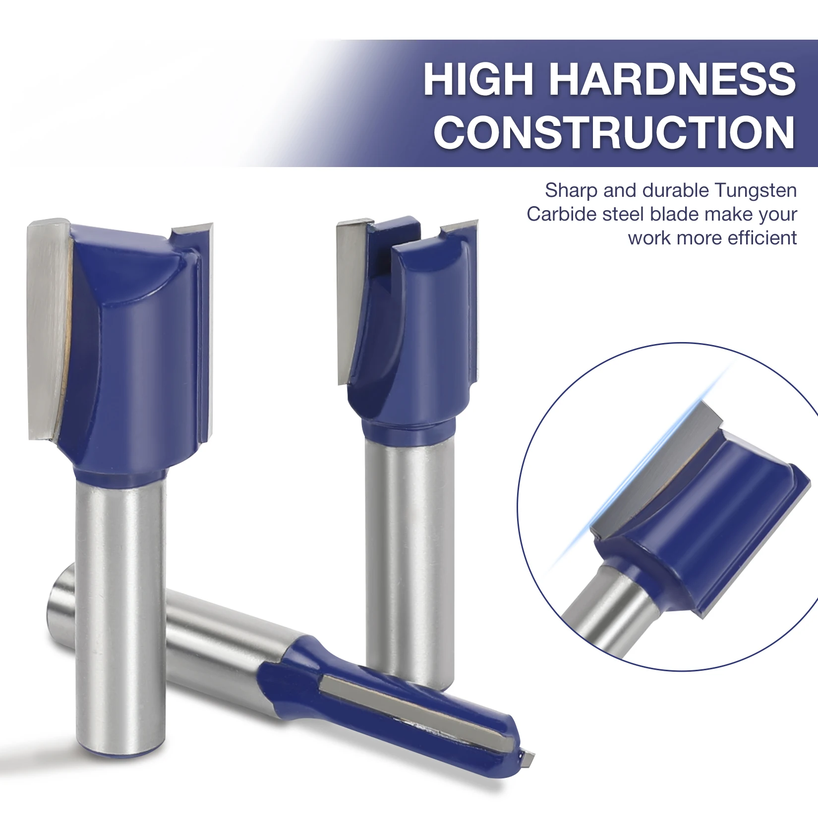 WORKPRO 15 Bộ Router Bit Bộ 8Mm Cắt Tỉa Thẳng Xay Cắt Cho Chế Biến Gỗ